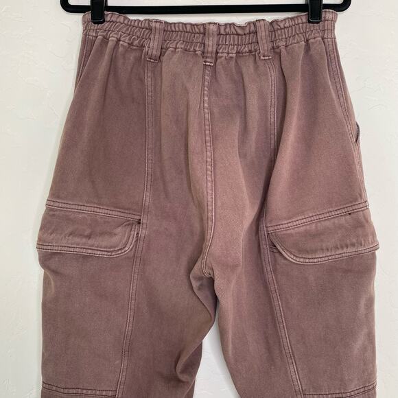 PacSun Brown Paper Bag Elastic Waist Cargo Pants Large - Picture 8 of 11